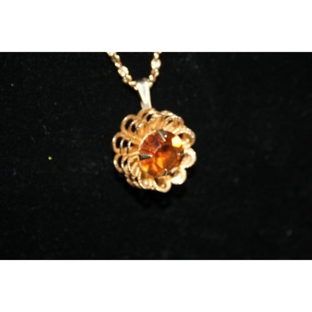 Vintage Amber Flower Necklace